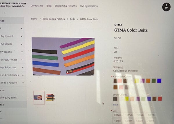 GTMA Color Belts selection